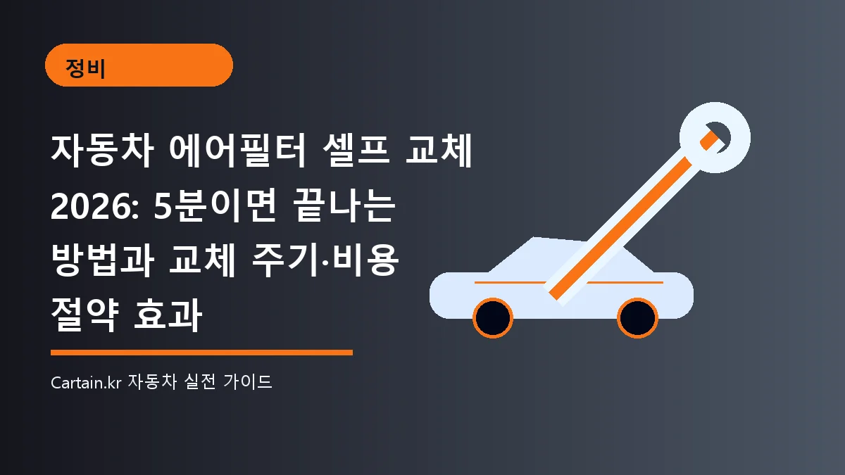 자동차 에어필터 셀프 교체 2026: 5분이면 끝나는 방법과 교체 주기·비용 절약 효과
