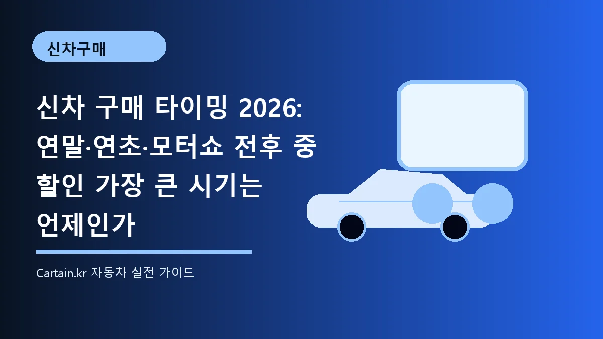 신차 구매 타이밍 2026: 연말·연초·모터쇼 전후 중 할인 가장 큰 시기는 언제인가