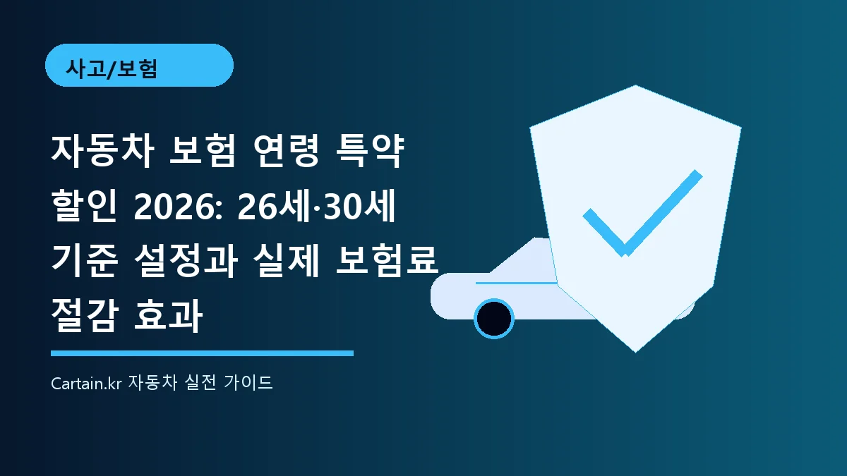 자동차 보험 연령 특약 할인 2026: 26세·30세 기준 설정과 실제 보험료 절감 효과
