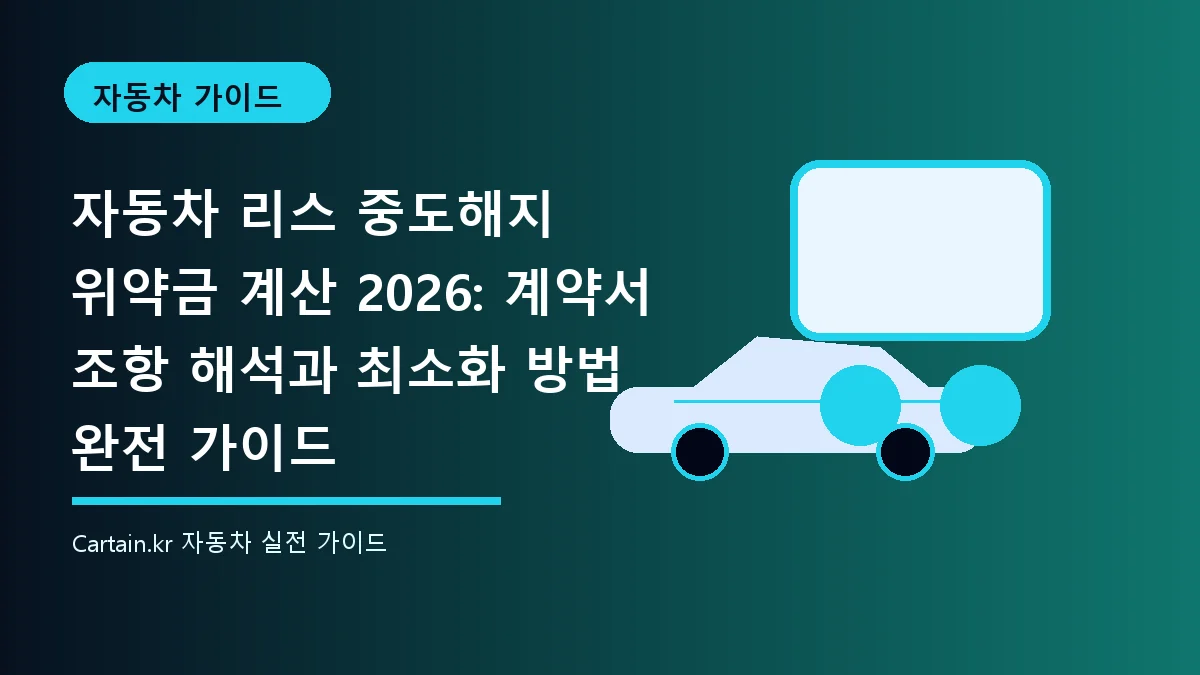 자동차 리스 중도해지 위약금 계산 2026: 계약서 조항 해석과 최소화 방법 완전 가이드