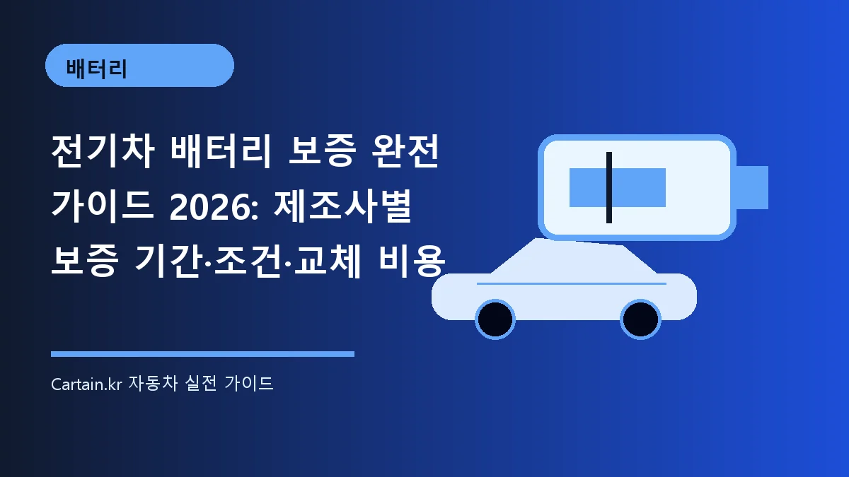 전기차 배터리 보증 완전 가이드 2026: 제조사별 보증 기간·조건·교체 비용