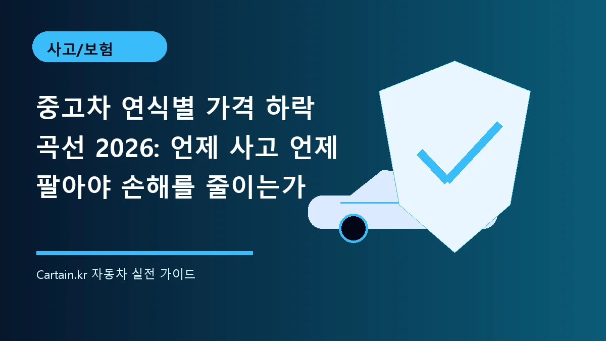중고차 연식별 가격 하락 곡선 2026: 언제 사고 언제 팔아야 손해를 줄이는가