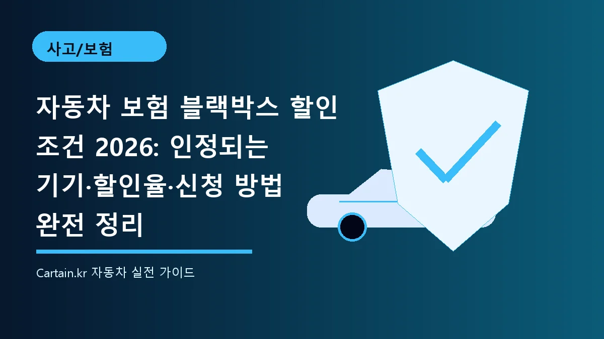자동차 보험 블랙박스 할인 조건 2026: 인정되는 기기·할인율·신청 방법 완전 정리