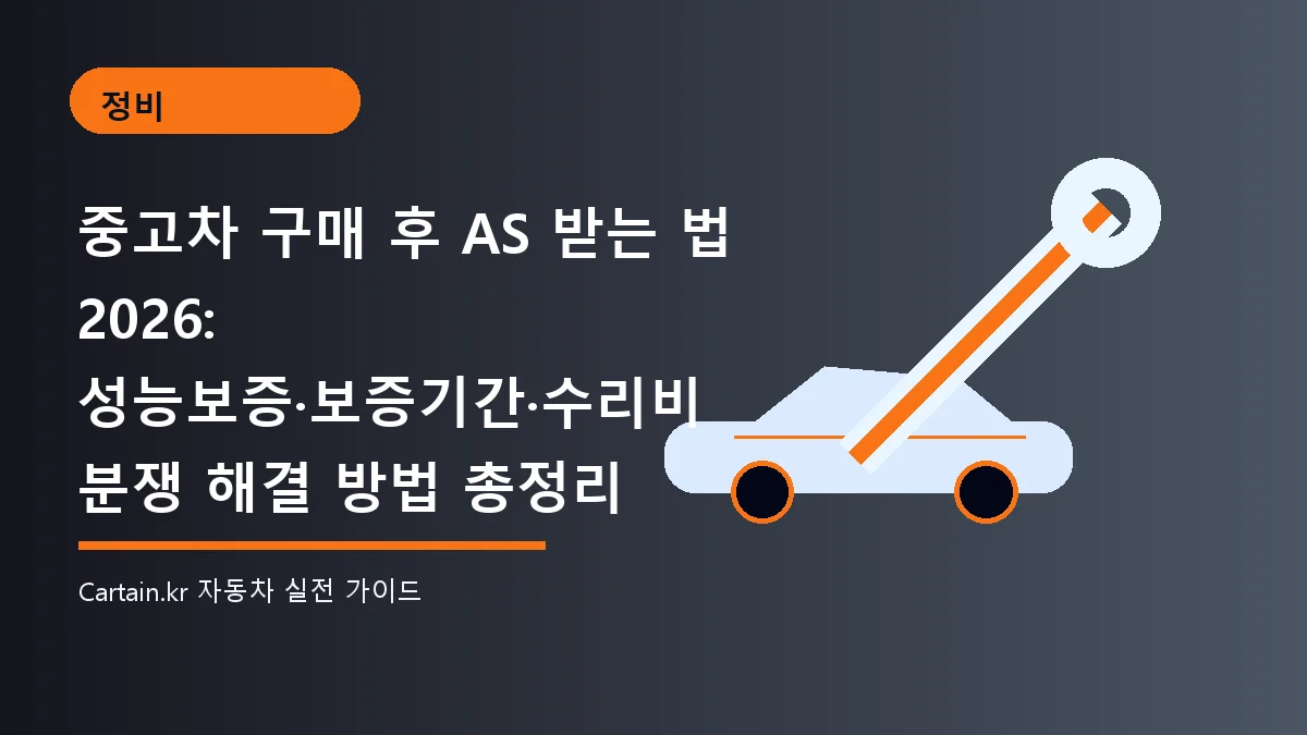 중고차 구매 후 AS 받는 법 2026: 성능보증·보증기간·수리비 분쟁 해결 방법 총정리