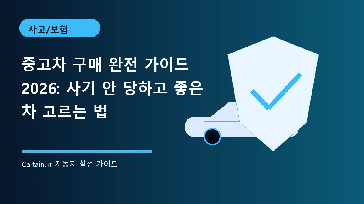중고차 구매 완전 가이드 2026: 사기 안 당하고 좋은 차 고르는 법